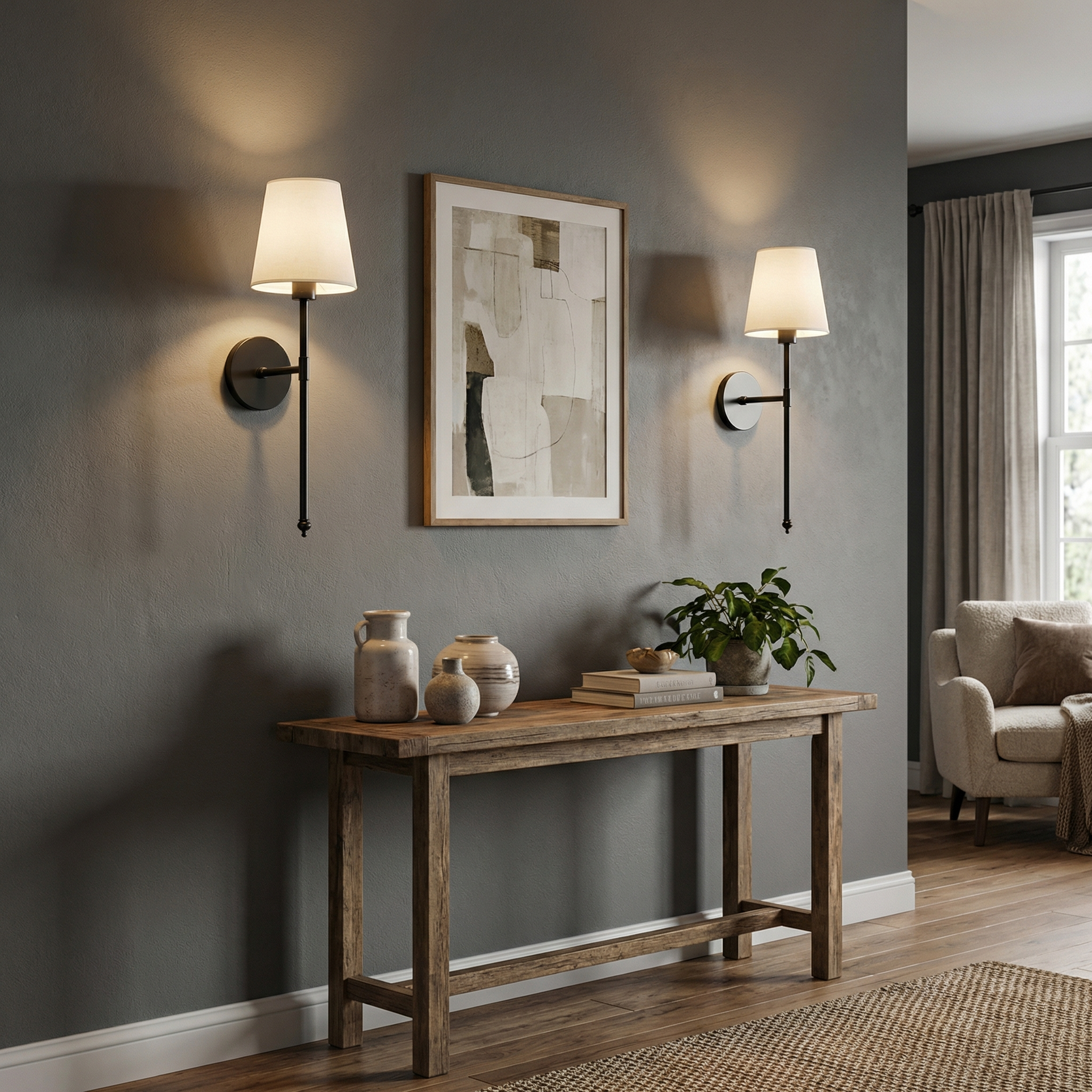 Endora - Fabric Wall Lamp American Style