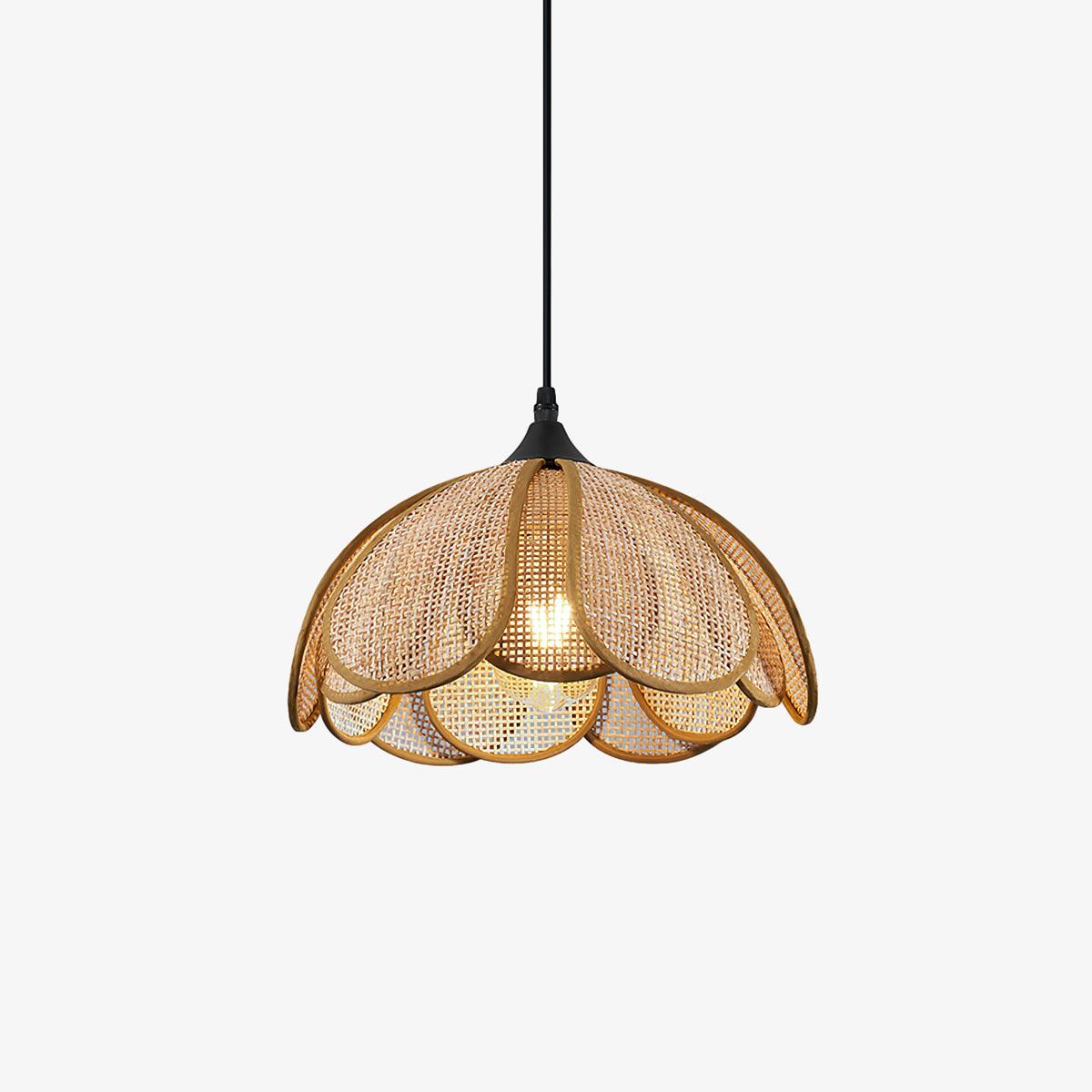 Eurvion - Rattan szövet függeszték lámpa