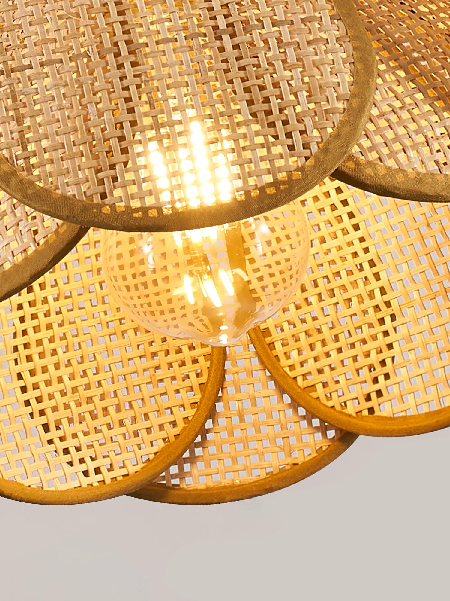 Eurvion - Rattan szövet függeszték lámpa