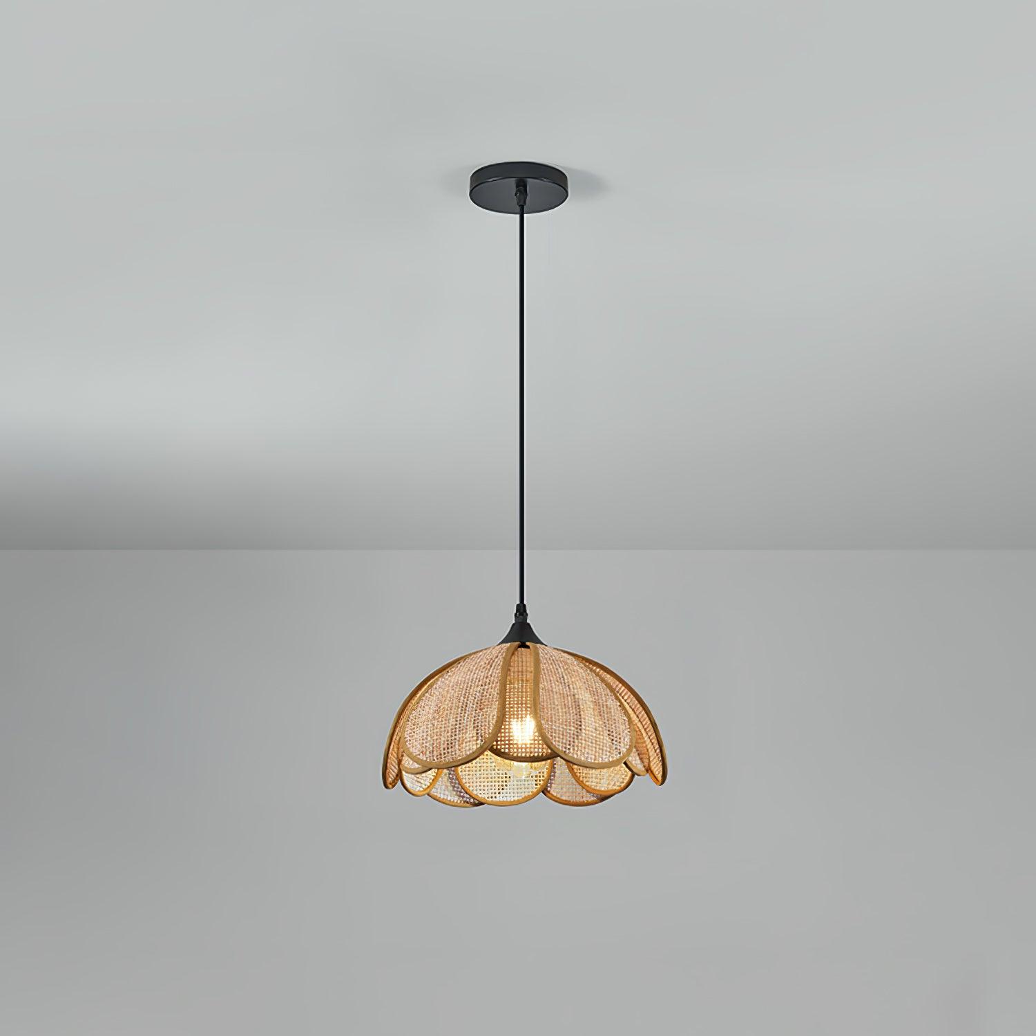 Eurvion - Rattan szövet függeszték lámpa