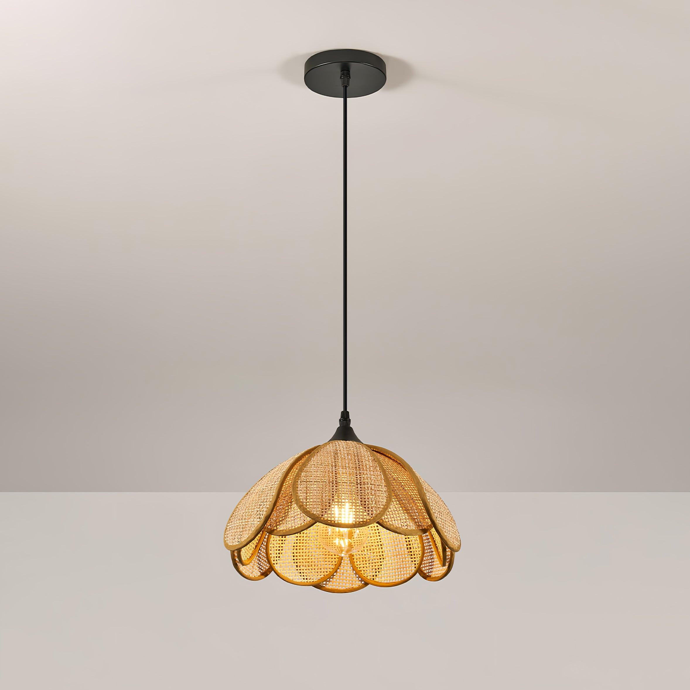 Eurvion - Rattan szövet függeszték lámpa