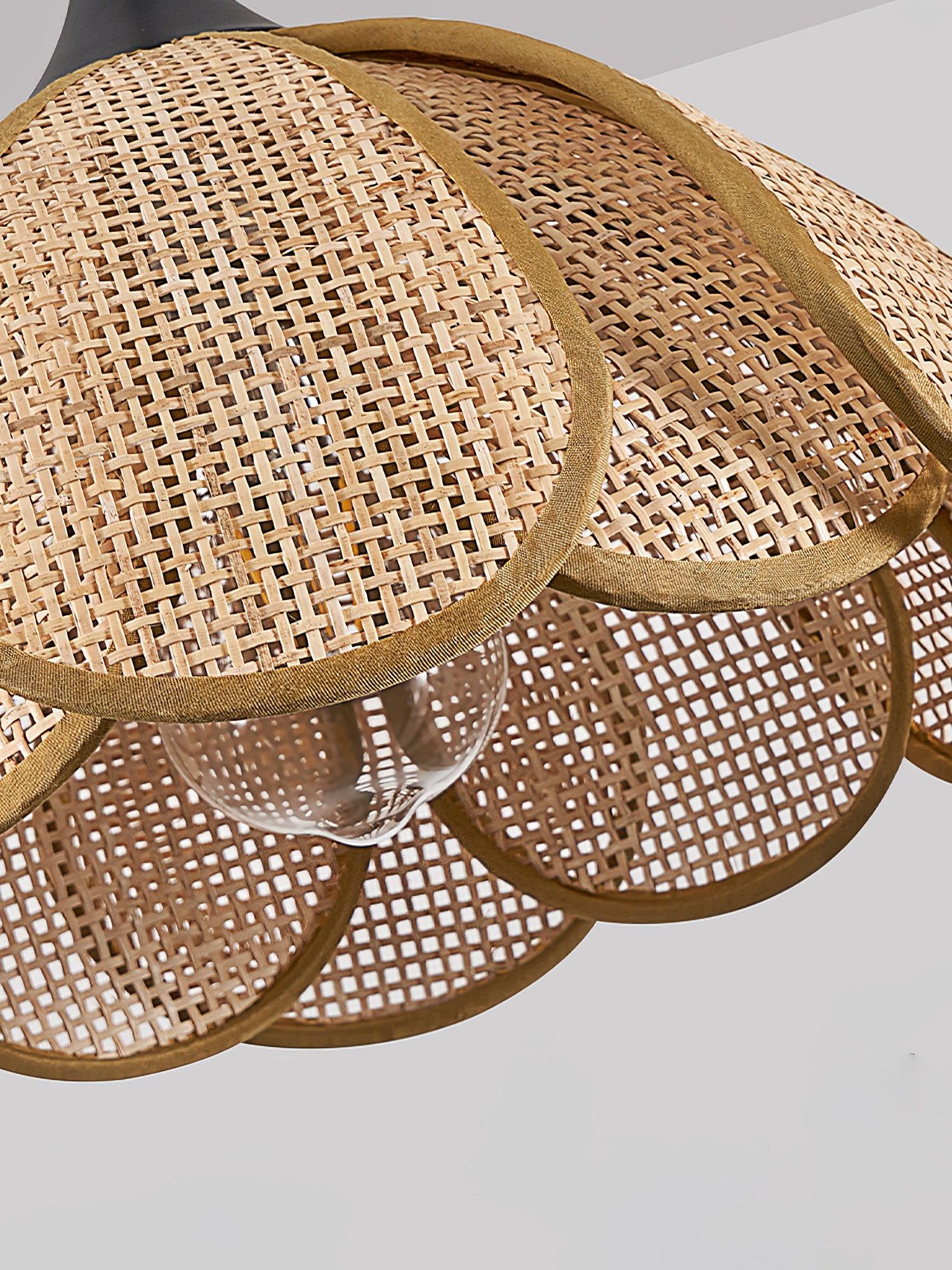 Eurvion - Rattan szövet függeszték lámpa