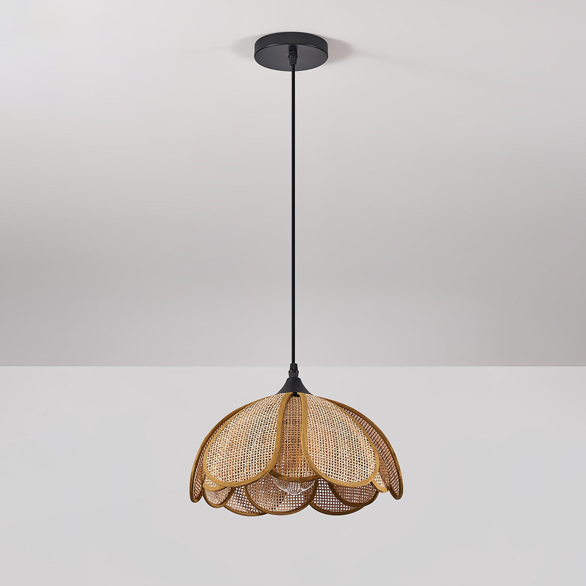 Eurvion - Rattan szövet függeszték lámpa