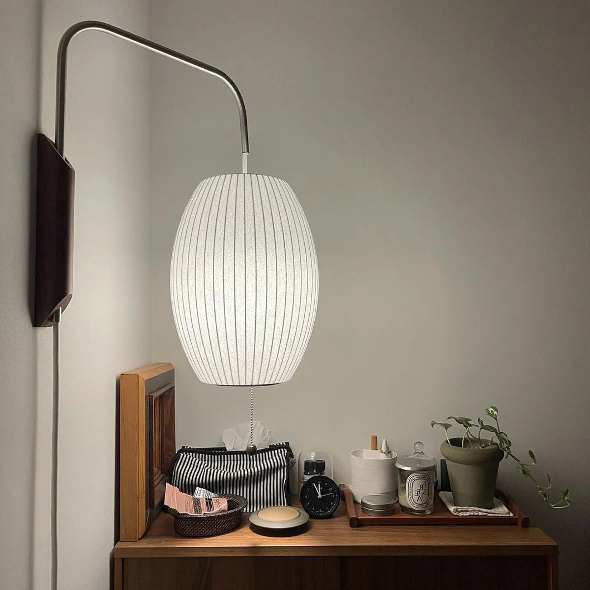 Norvane – nástěnná lampa z ořechového dřeva a kovu ve stylu poloviny století, E26 E27, vnitřní osvětlení