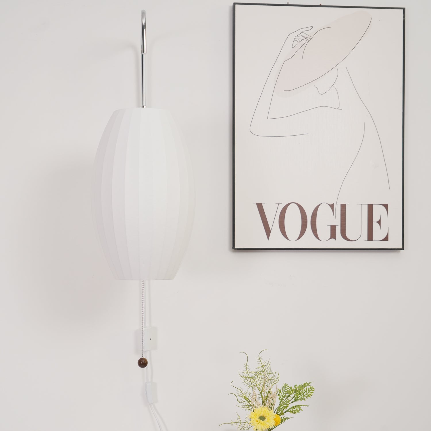 Norvane – nástěnná lampa z ořechového dřeva a kovu ve stylu poloviny století, E26 E27, vnitřní osvětlení