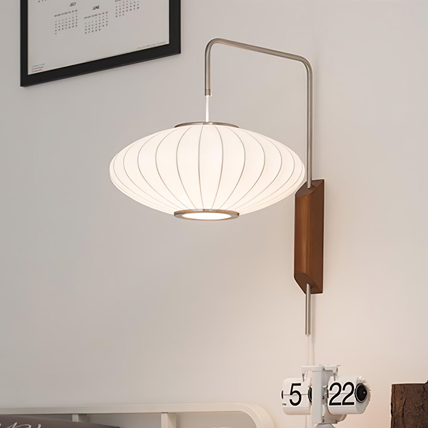 Norvane – nástěnná lampa z ořechového dřeva a kovu ve stylu poloviny století, E26 E27, vnitřní osvětlení