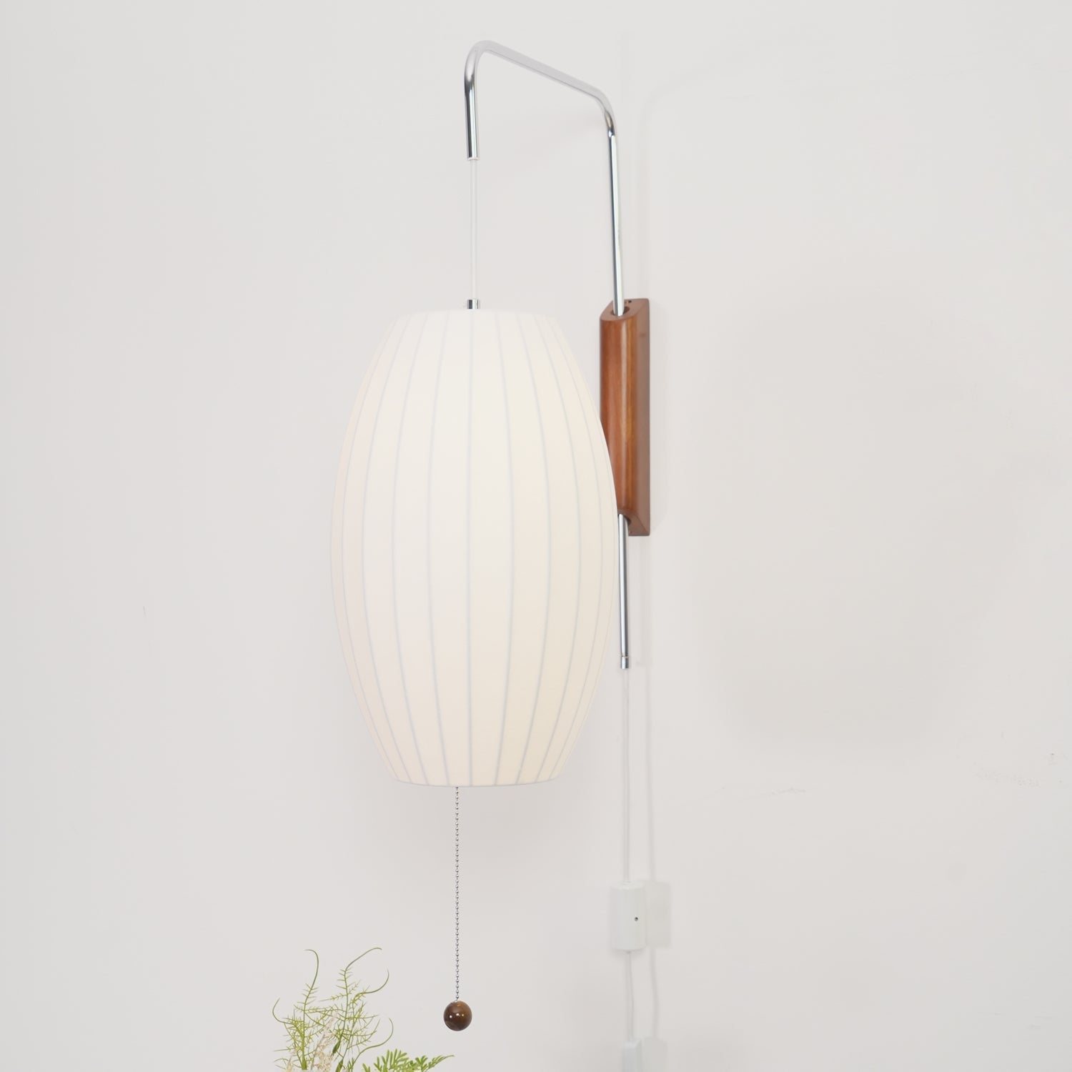 Norvane – nástěnná lampa z ořechového dřeva a kovu ve stylu poloviny století, E26 E27, vnitřní osvětlení