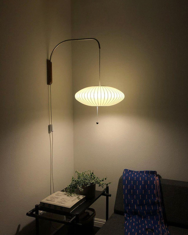 Norvane – nástěnná lampa z ořechového dřeva a kovu ve stylu poloviny století, E26 E27, vnitřní osvětlení