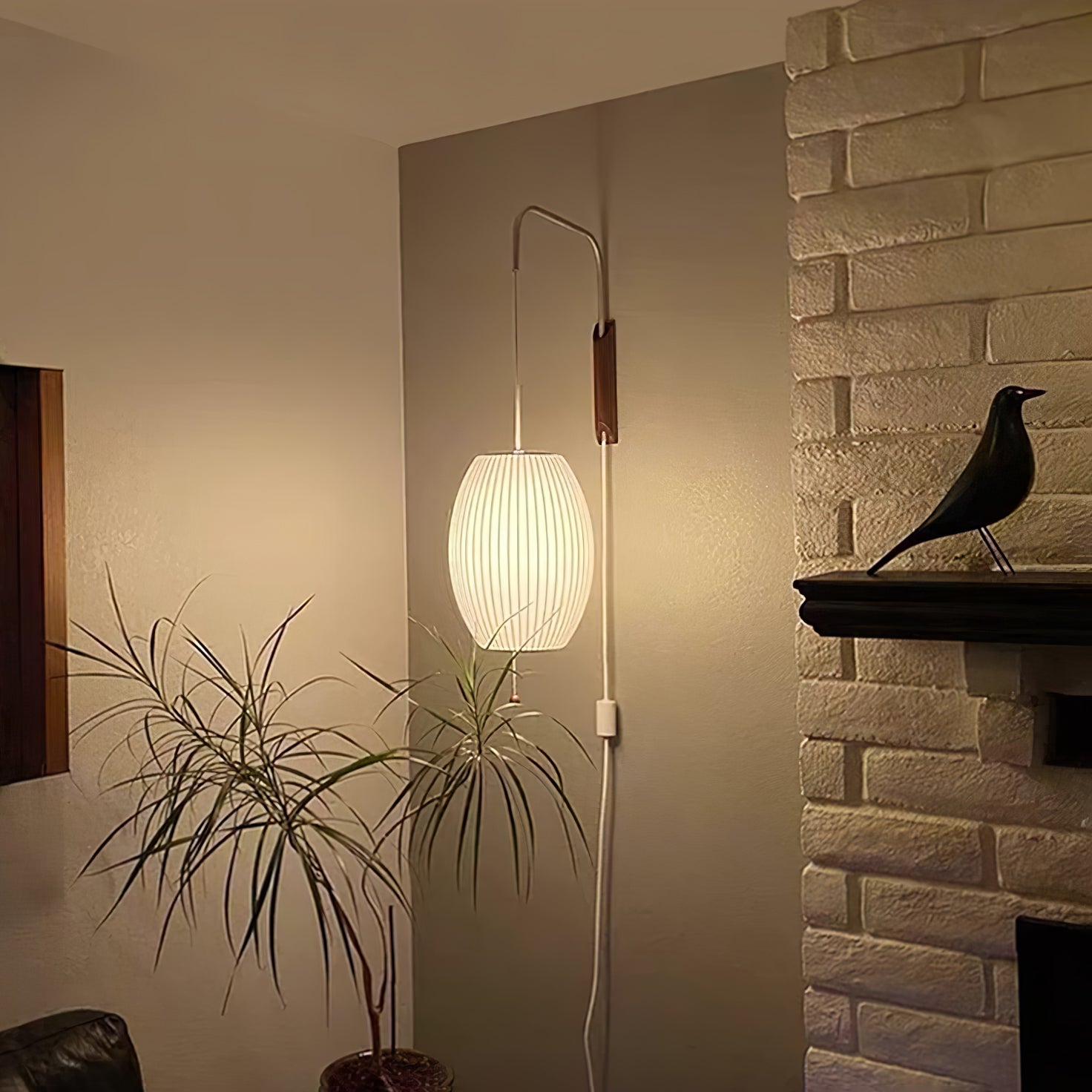 Norvane – nástěnná lampa z ořechového dřeva a kovu ve stylu poloviny století, E26 E27, vnitřní osvětlení
