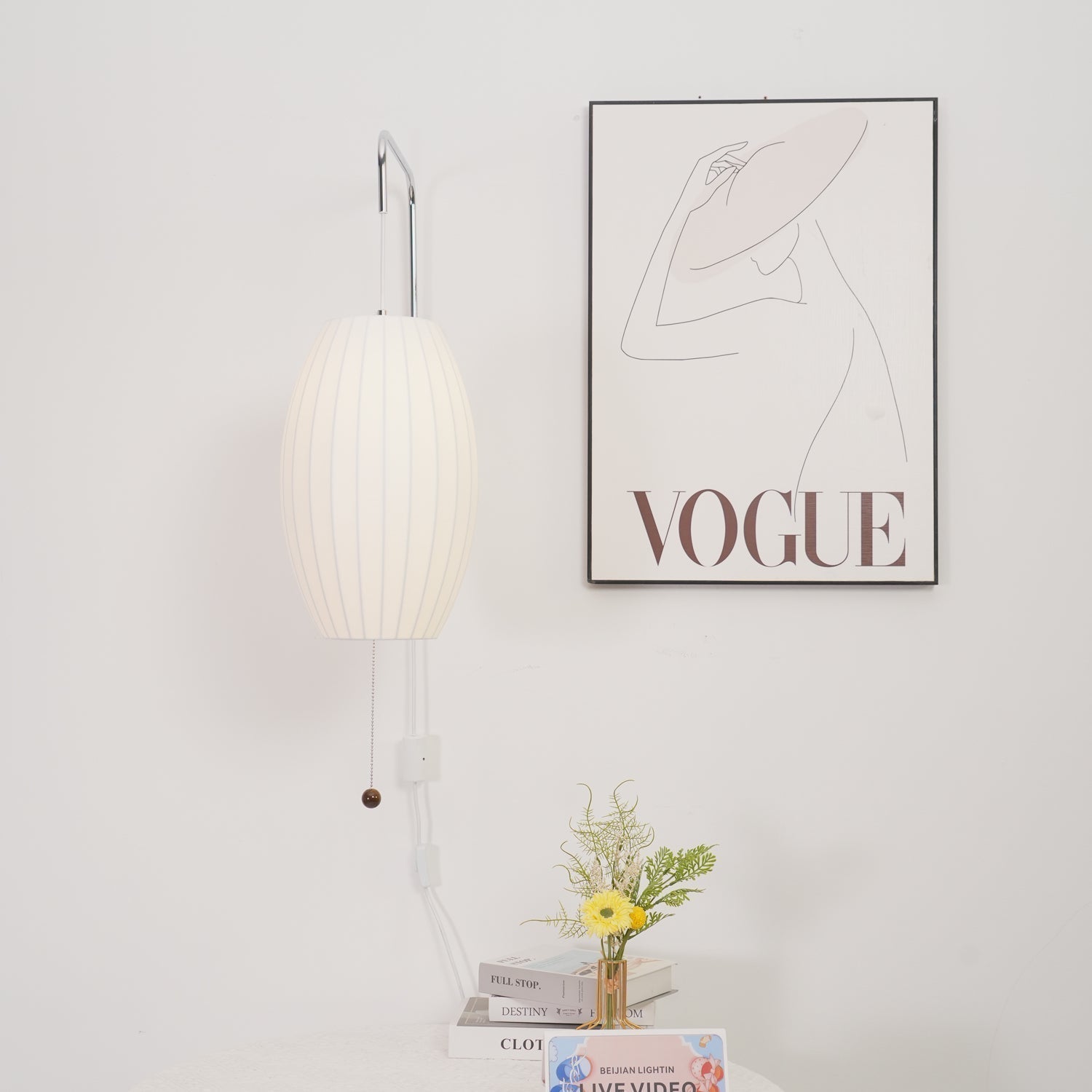 Norvane – nástěnná lampa z ořechového dřeva a kovu ve stylu poloviny století, E26 E27, vnitřní osvětlení
