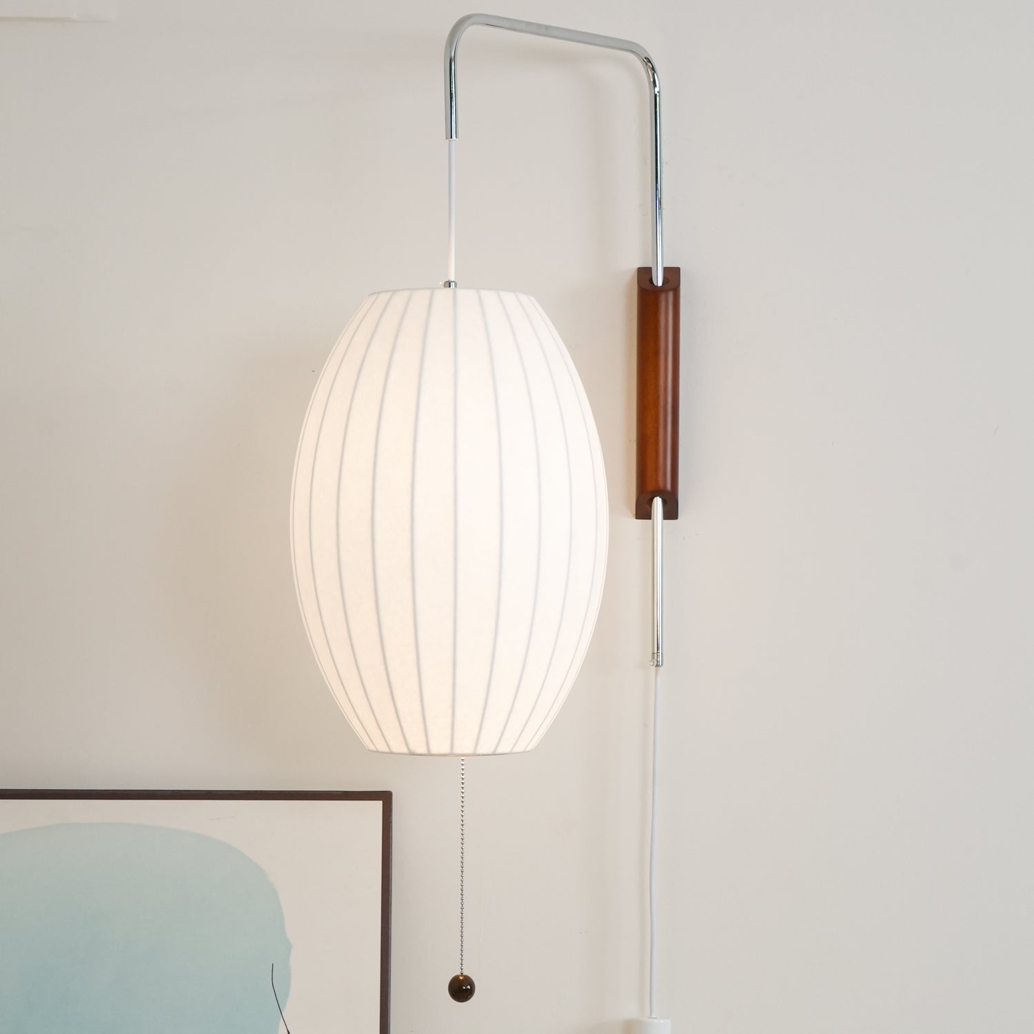 Norvane – nástěnná lampa z ořechového dřeva a kovu ve stylu poloviny století, E26 E27, vnitřní osvětlení