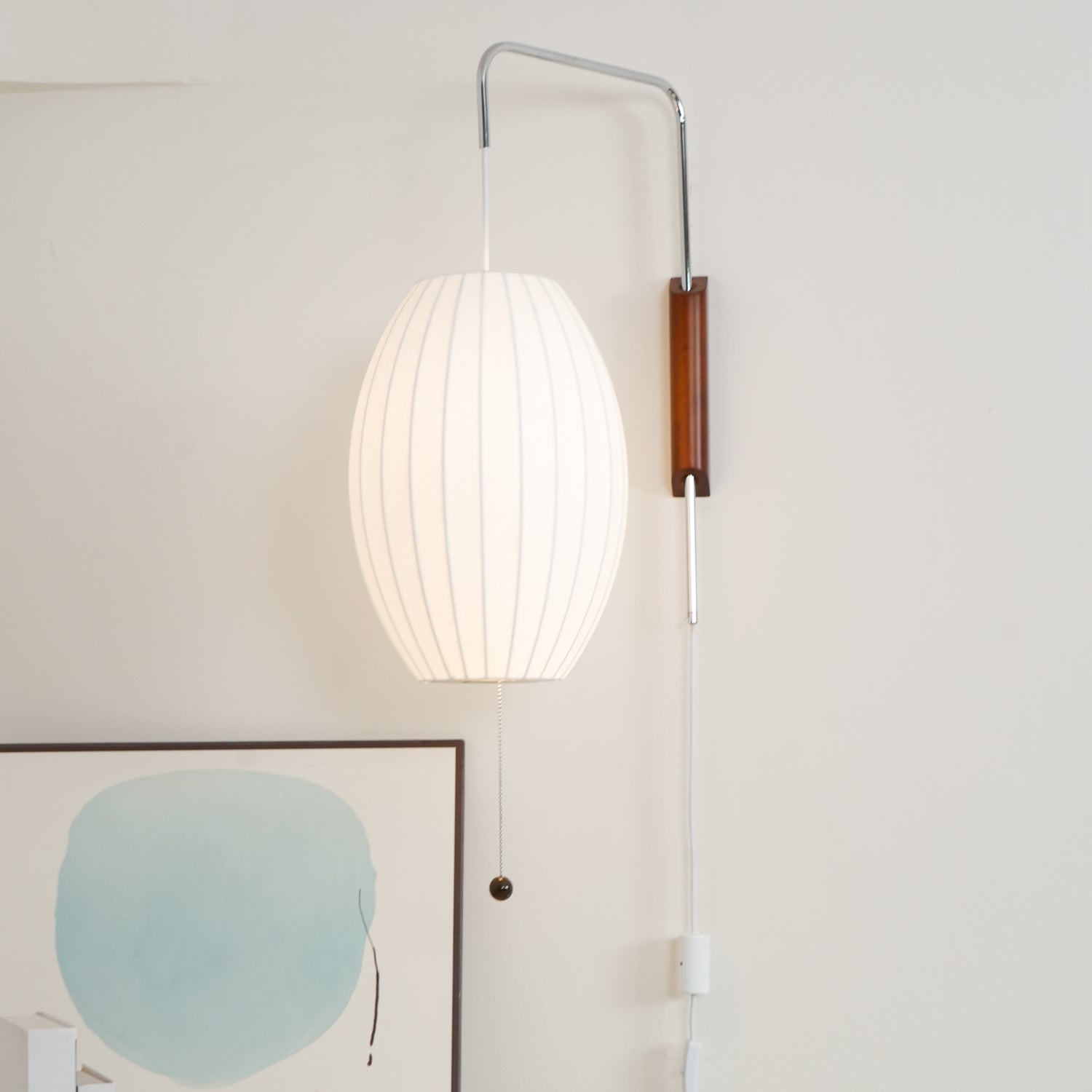 Norvane – nástěnná lampa z ořechového dřeva a kovu ve stylu poloviny století, E26 E27, vnitřní osvětlení