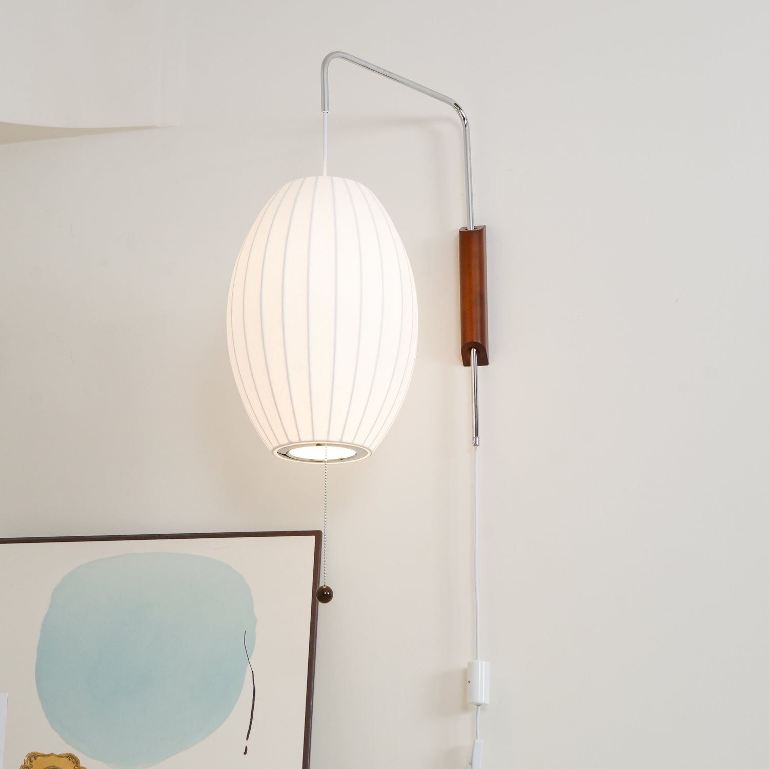 Norvane – nástěnná lampa z ořechového dřeva a kovu ve stylu poloviny století, E26 E27, vnitřní osvětlení