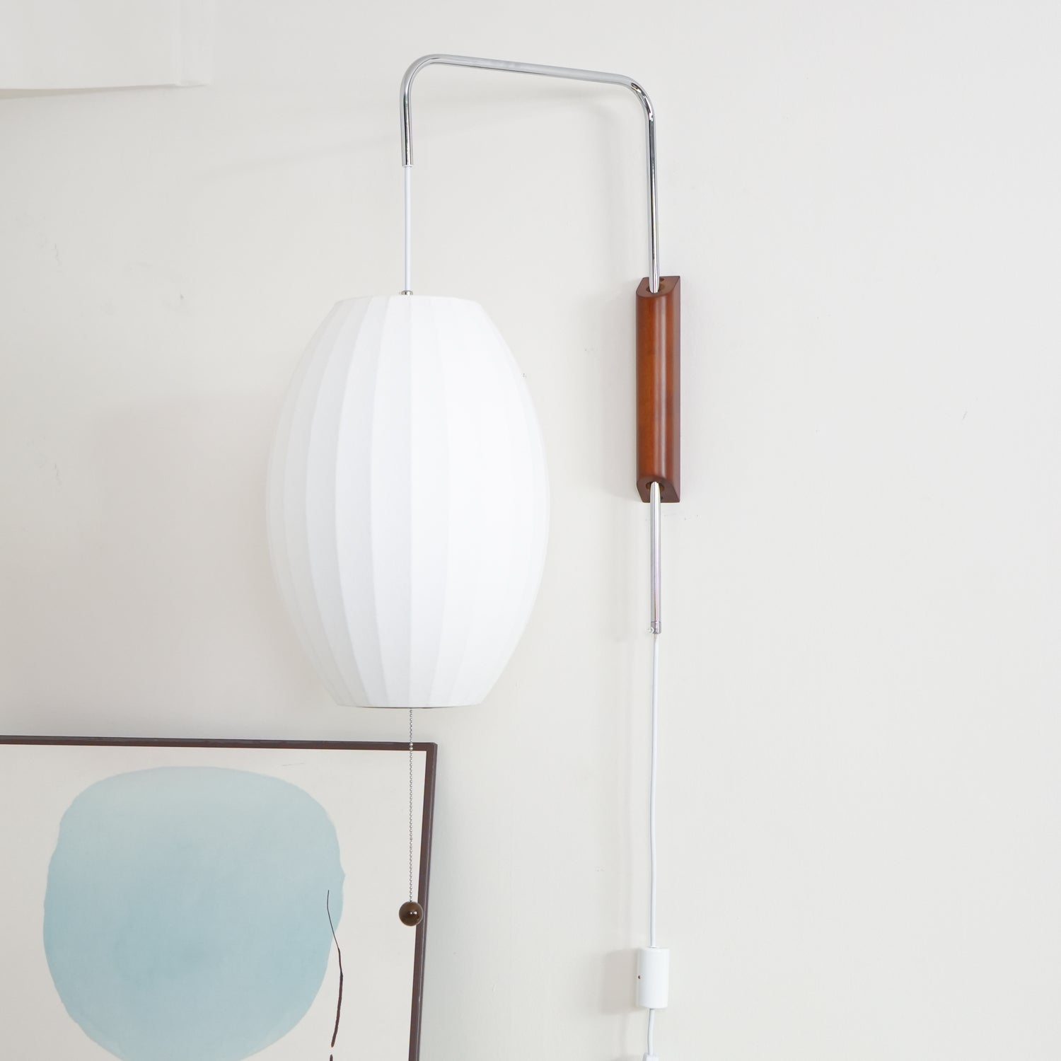 Norvane – nástěnná lampa z ořechového dřeva a kovu ve stylu poloviny století, E26 E27, vnitřní osvětlení