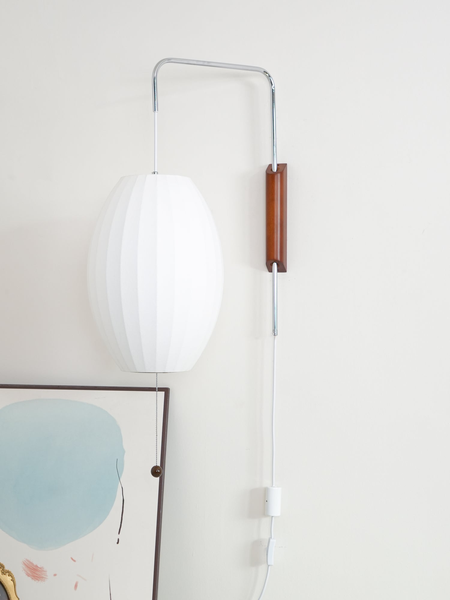 Norvane – nástěnná lampa z ořechového dřeva a kovu ve stylu poloviny století, E26 E27, vnitřní osvětlení