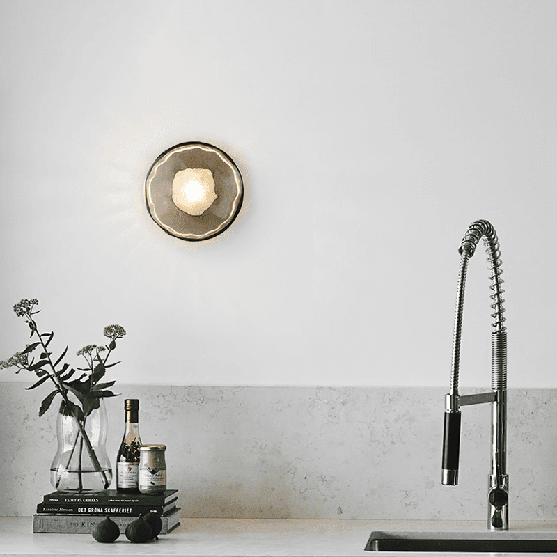 Ceravyn - Északi Kerek Mintás Ceto Üveg Fali Lámpa