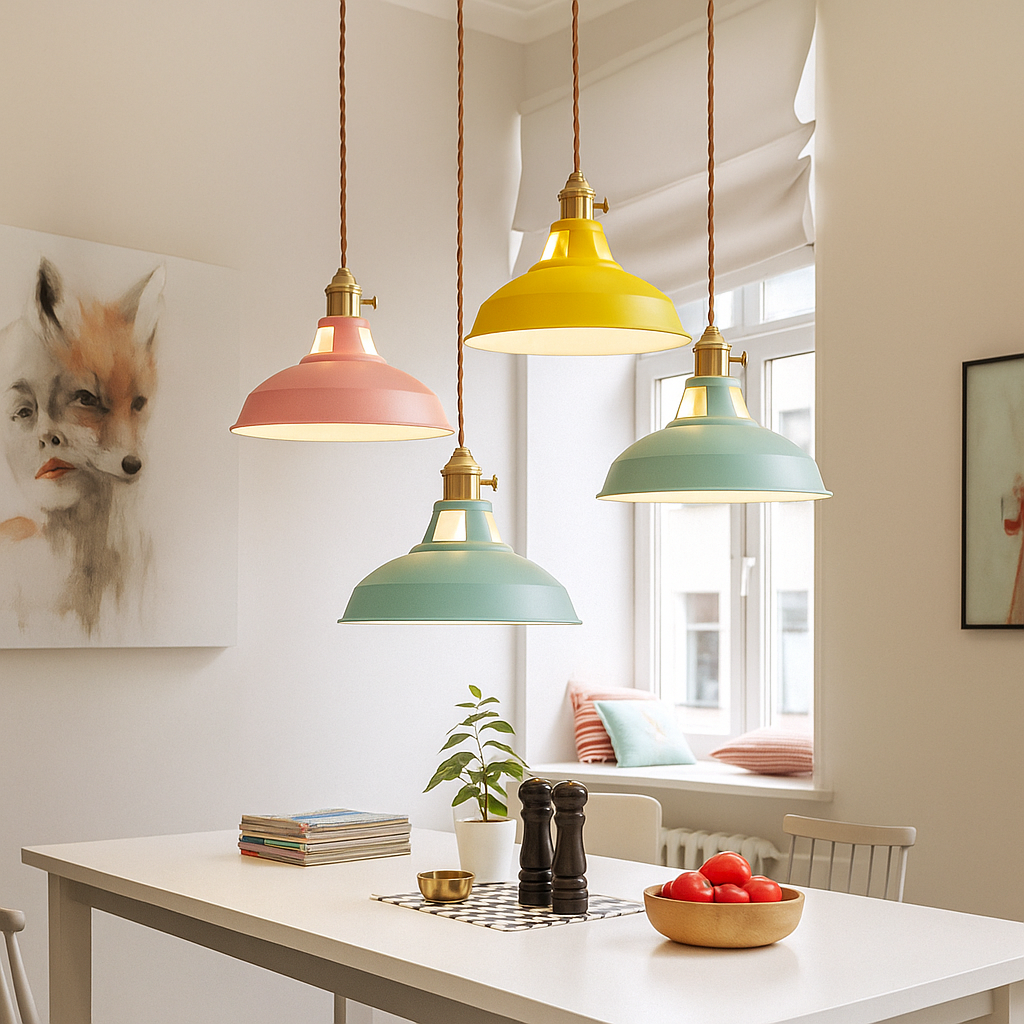 Vindos – Suspension industrielle en métal dôme LED 1 lumière