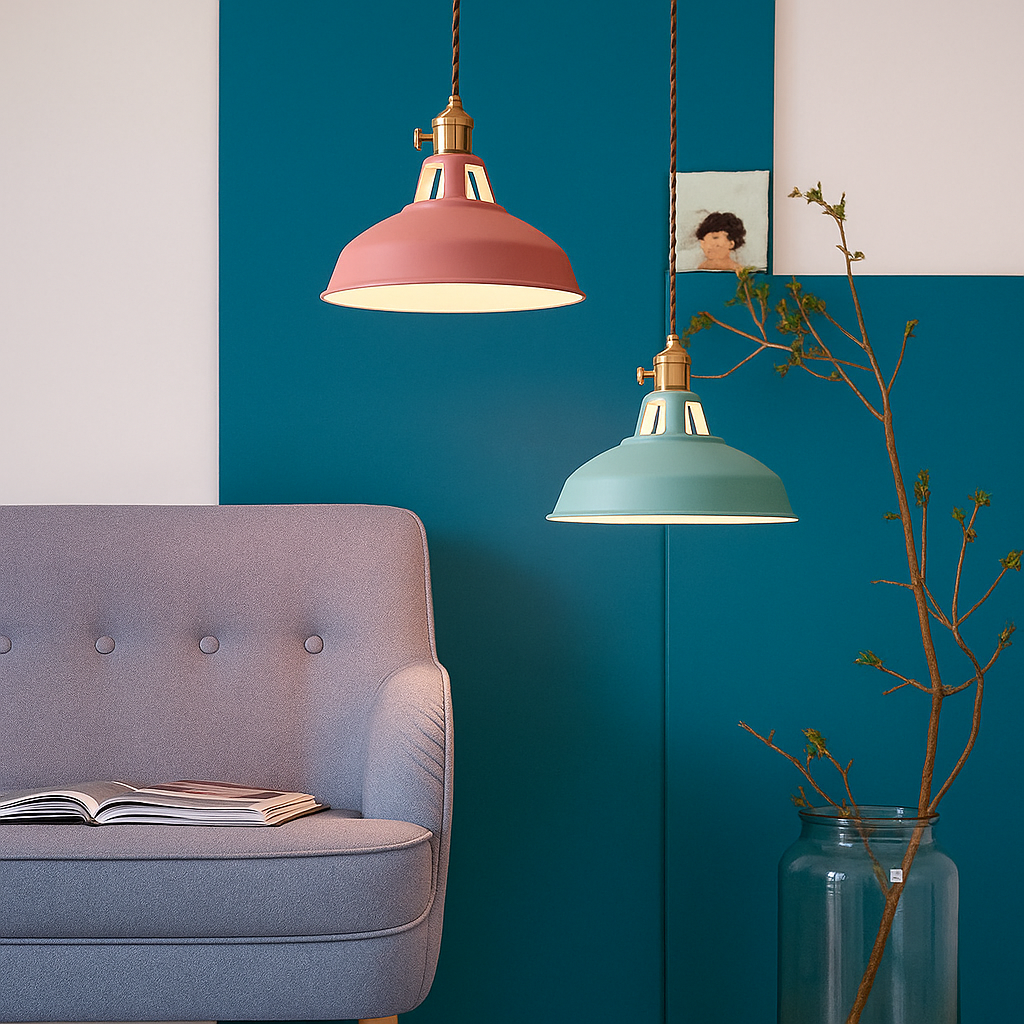 Vindos – Suspension industrielle en métal dôme LED 1 lumière