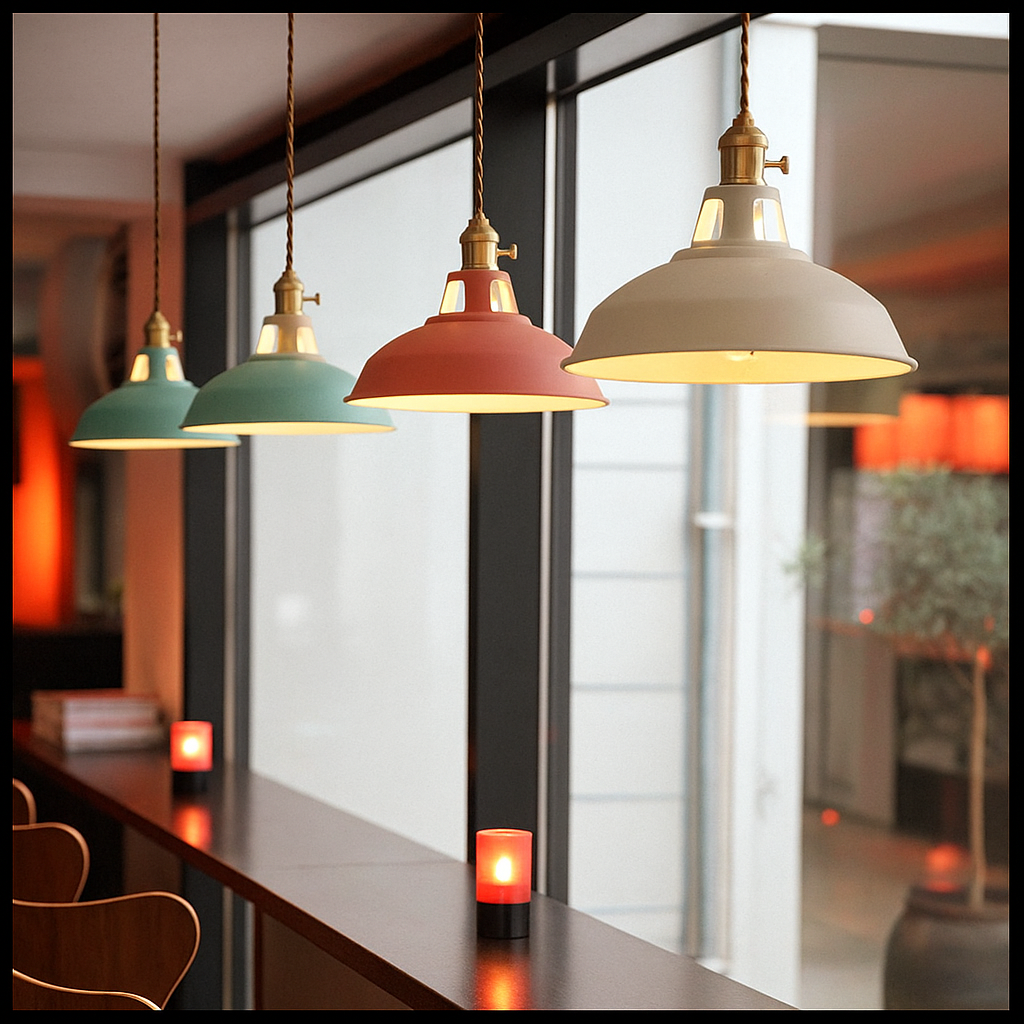 Vindos – Suspension industrielle en métal dôme LED 1 lumière