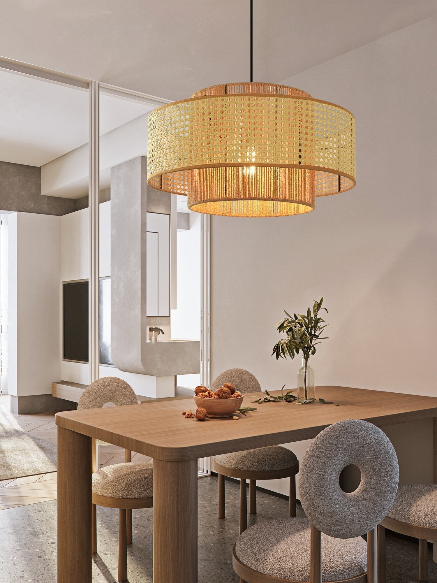 Ulshayra – Suspension en rotin concentrique