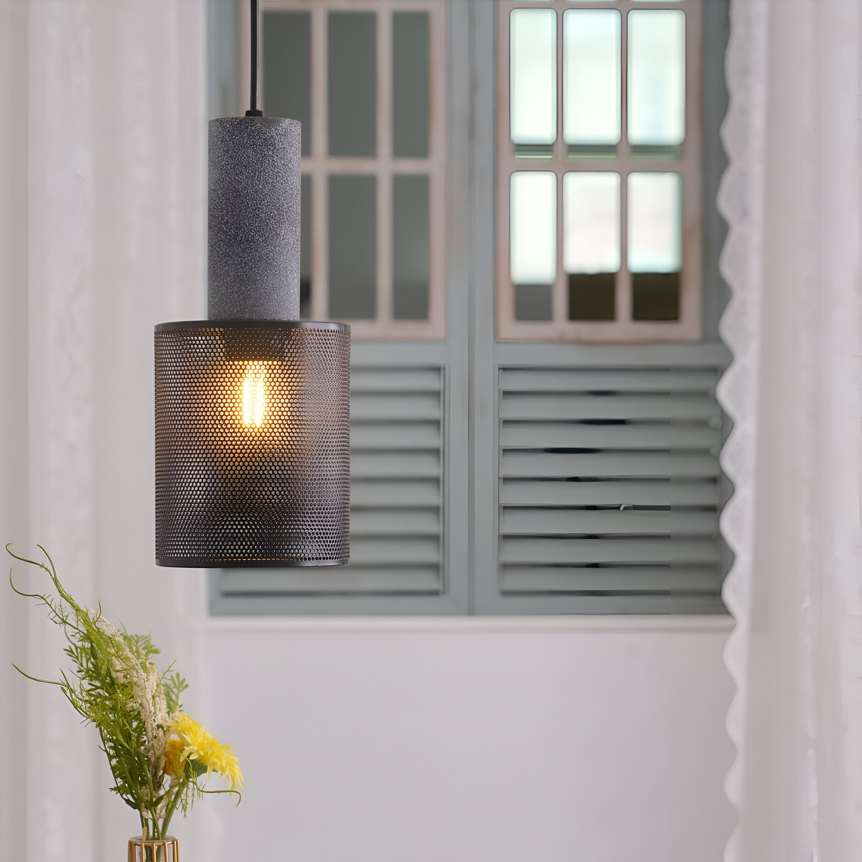 Bront – Lampada a sospensione in cemento stile nordico industriale