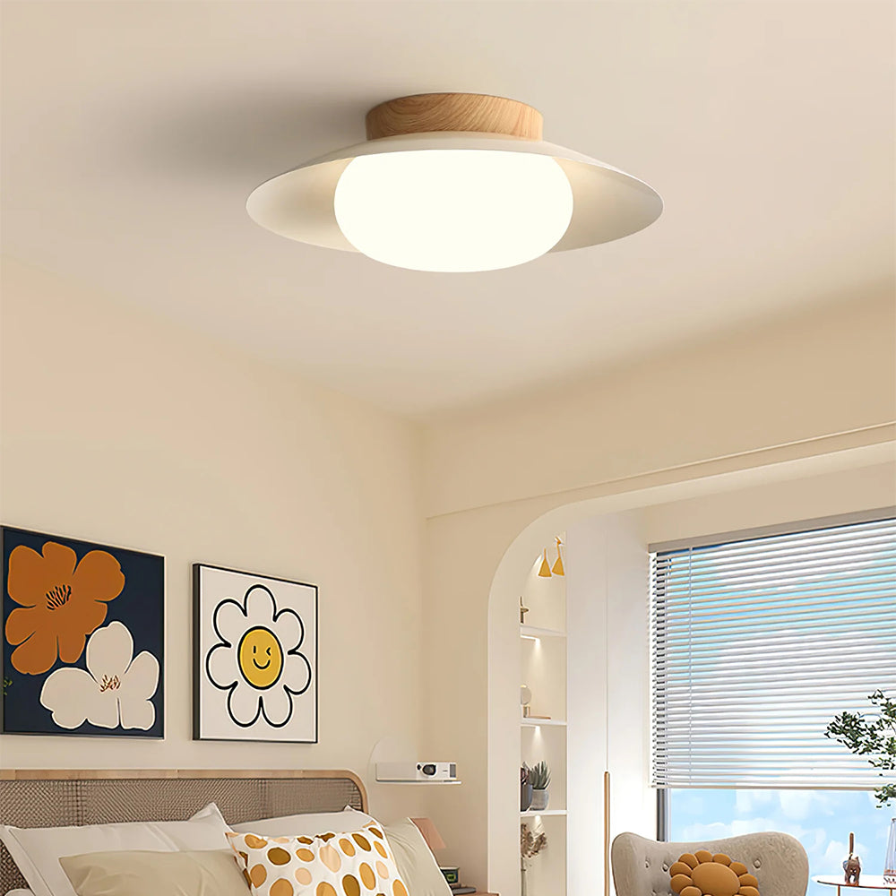 Veloura - Cream White Round Ceiling Light