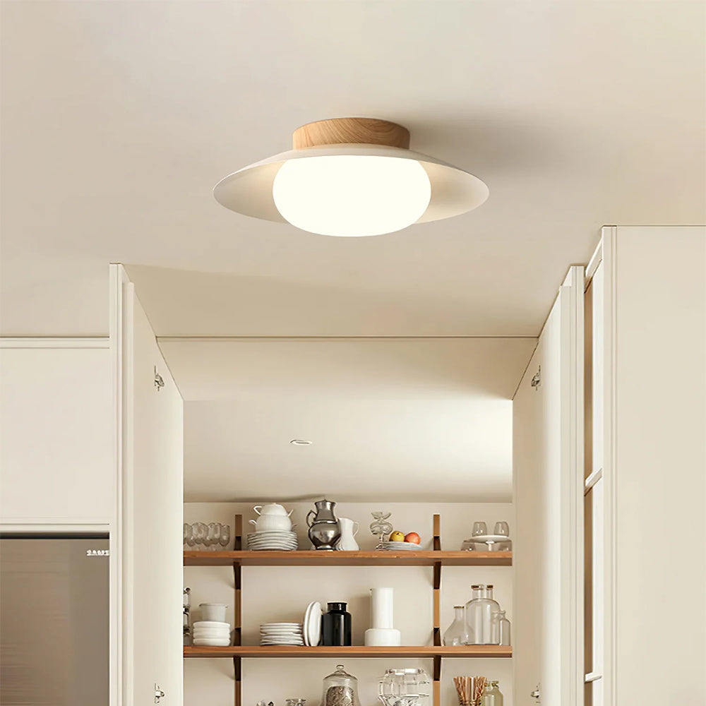 Veloura - Cream White Round Ceiling Light