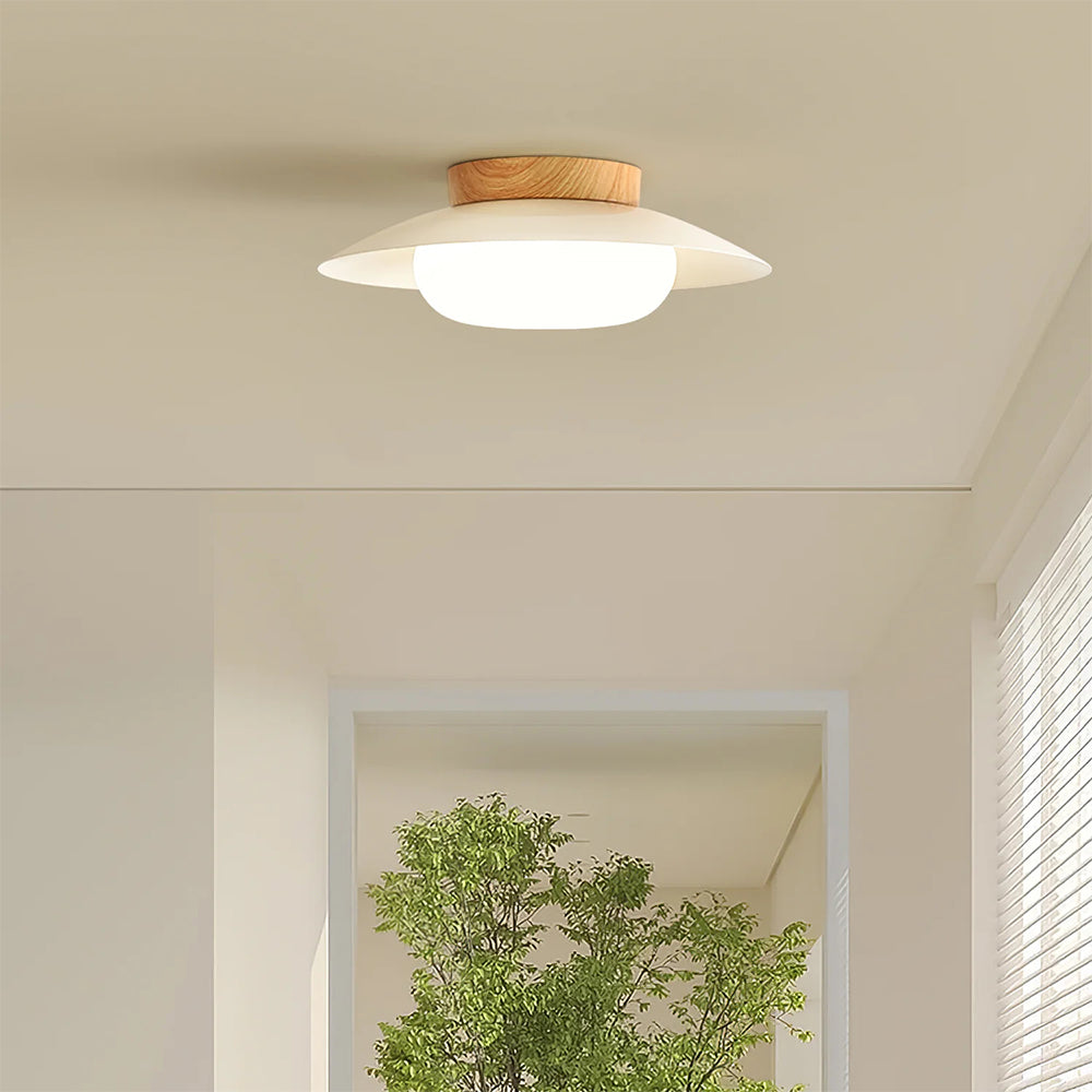 Veloura - Cream White Round Ceiling Light
