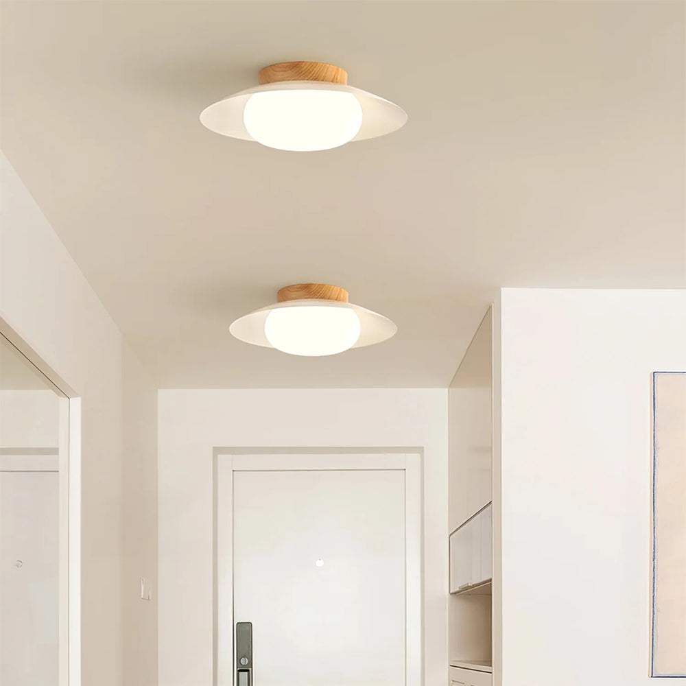 Veloura - Cream White Round Ceiling Light