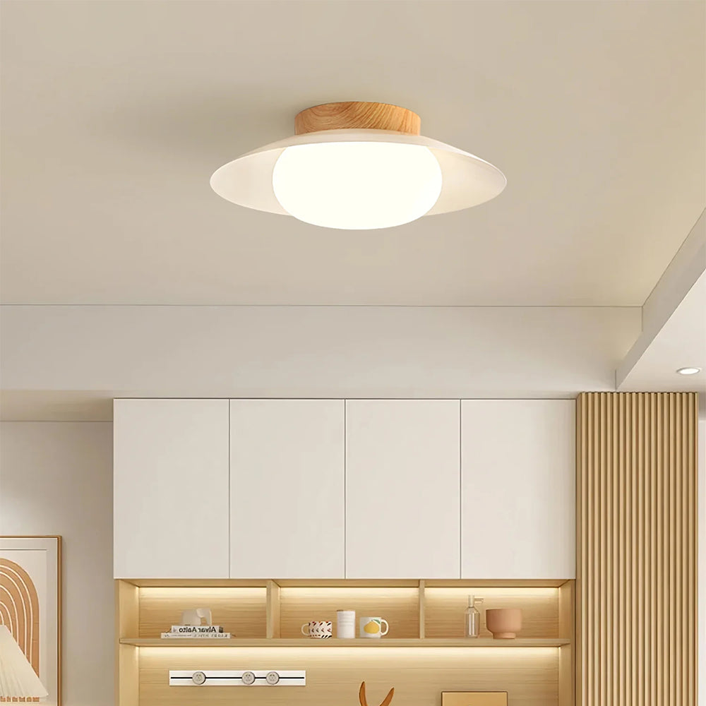 Veloura - Cream White Round Ceiling Light