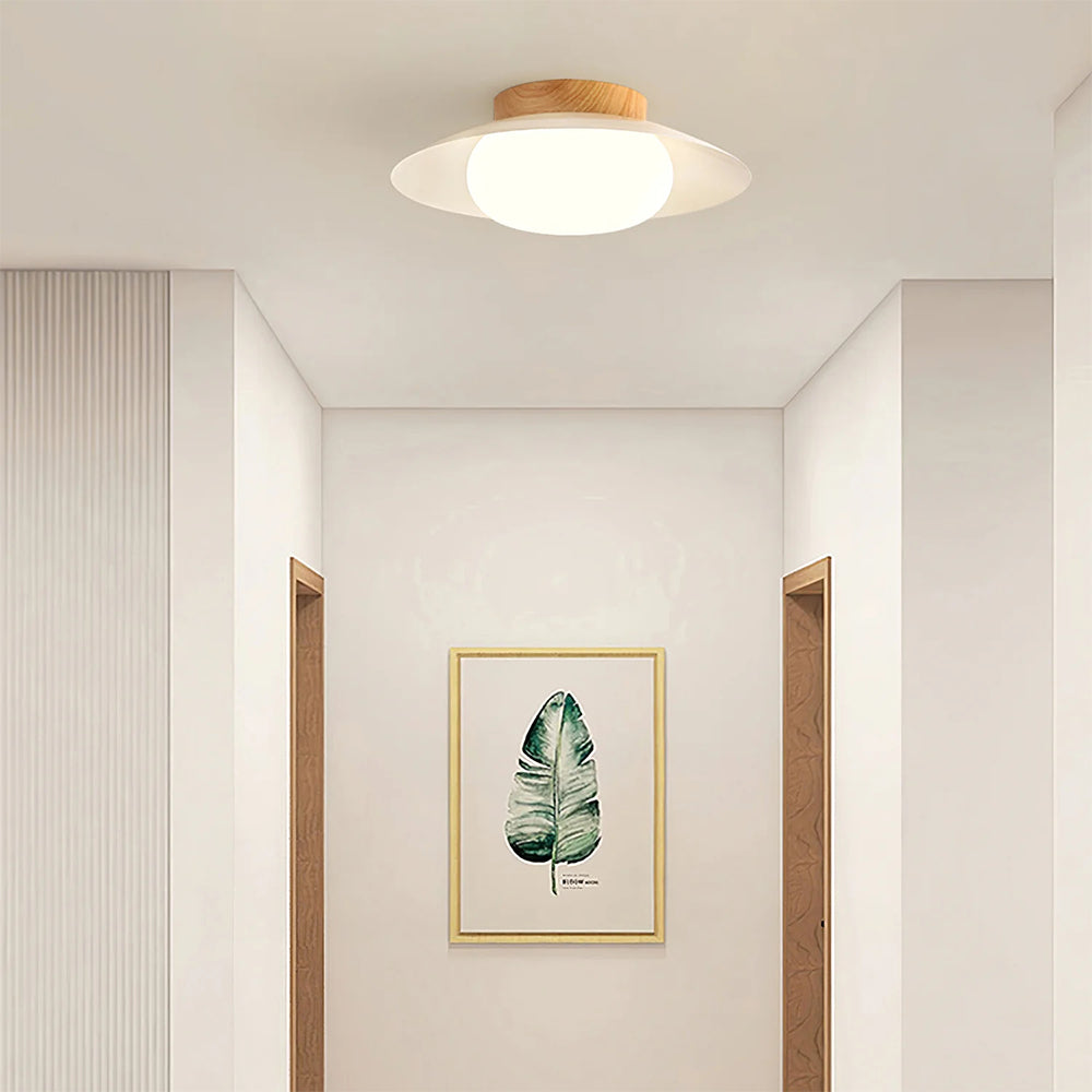 Veloura - Cream White Round Ceiling Light