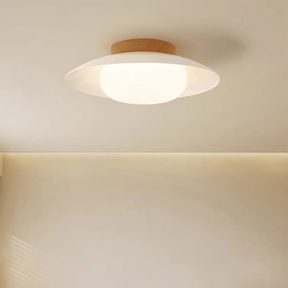 Veloura - Cream White Round Ceiling Light