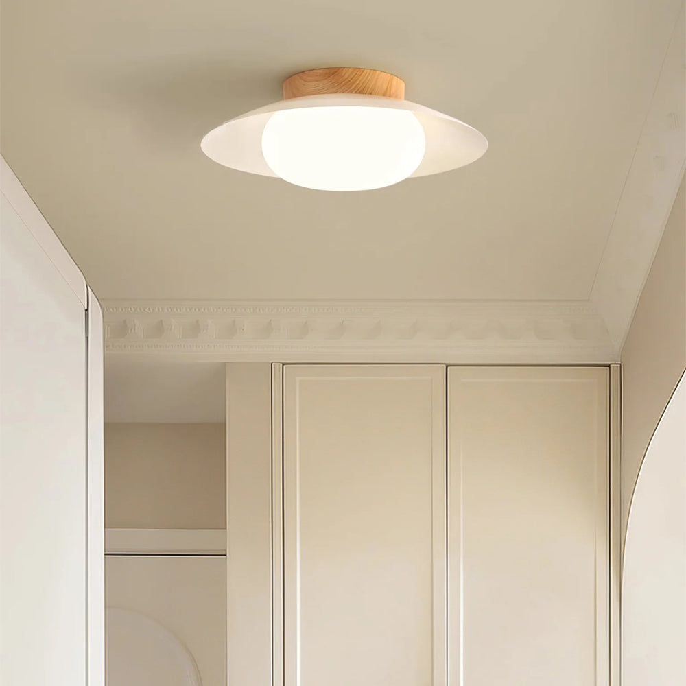 Veloura - Cream White Round Ceiling Light