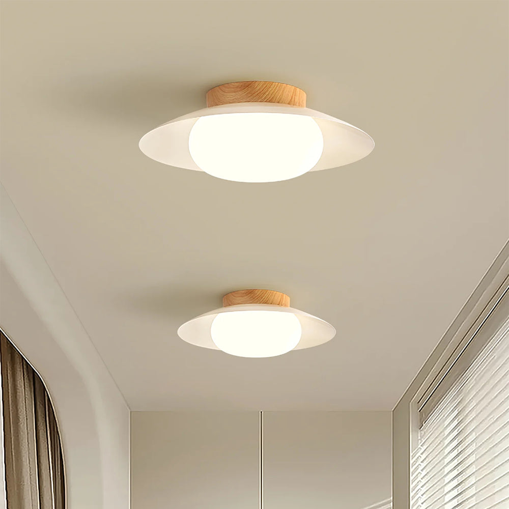 Veloura - Cream White Round Ceiling Light