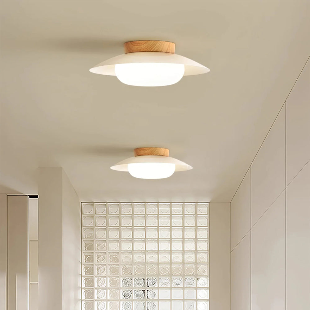 Veloura - Cream White Round Ceiling Light