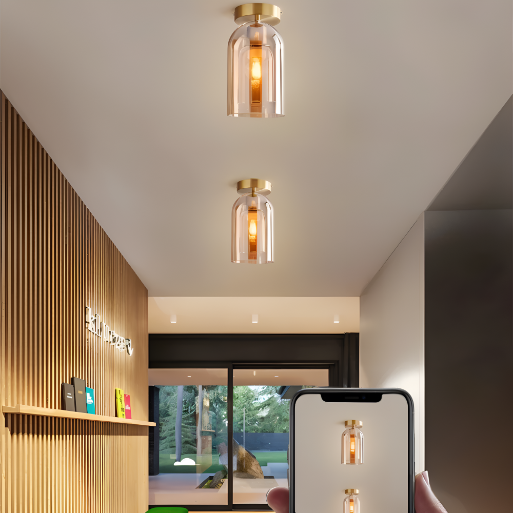 Lumosyn - Moderní LED skleněné stropní svítidlo černozlaté provedení