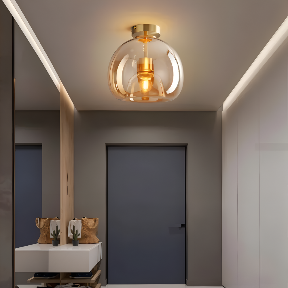 Lumosyn - Moderní LED skleněné stropní svítidlo černozlaté provedení