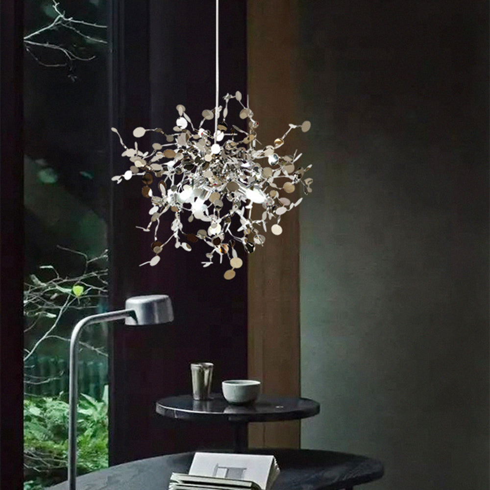 Durelia – Lustre LED moderne avec accents dorés et argentés