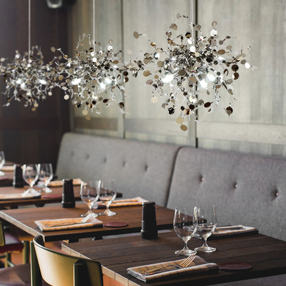 Durelia – Lustre LED moderne avec accents dorés et argentés