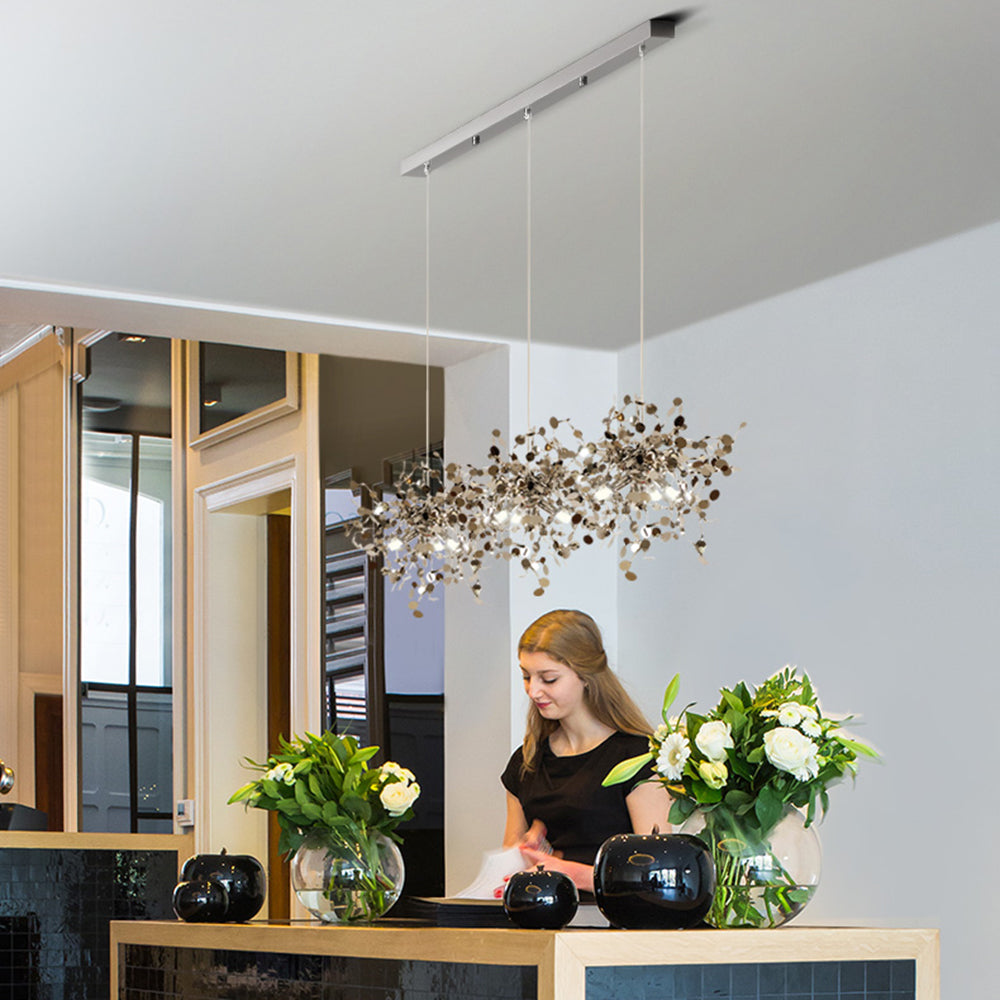 Durelia – Lustre LED moderne avec accents dorés et argentés