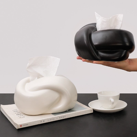 Scurion - Suport pentru șervețele din ceramică sculpturală cu nod răsucit