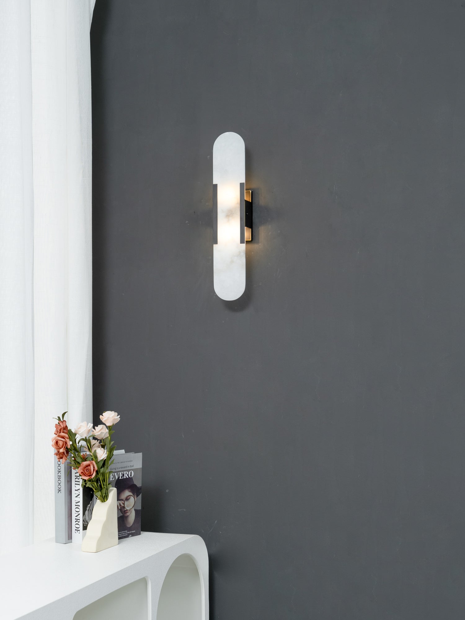 Moran - Oval Marble Wall Sconce Adjustable LED Lamp