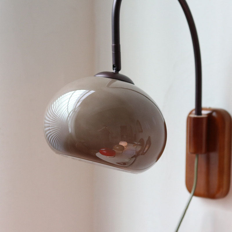 Rolen – Solid Wood Glass Globe Wall Sconce 1 Light