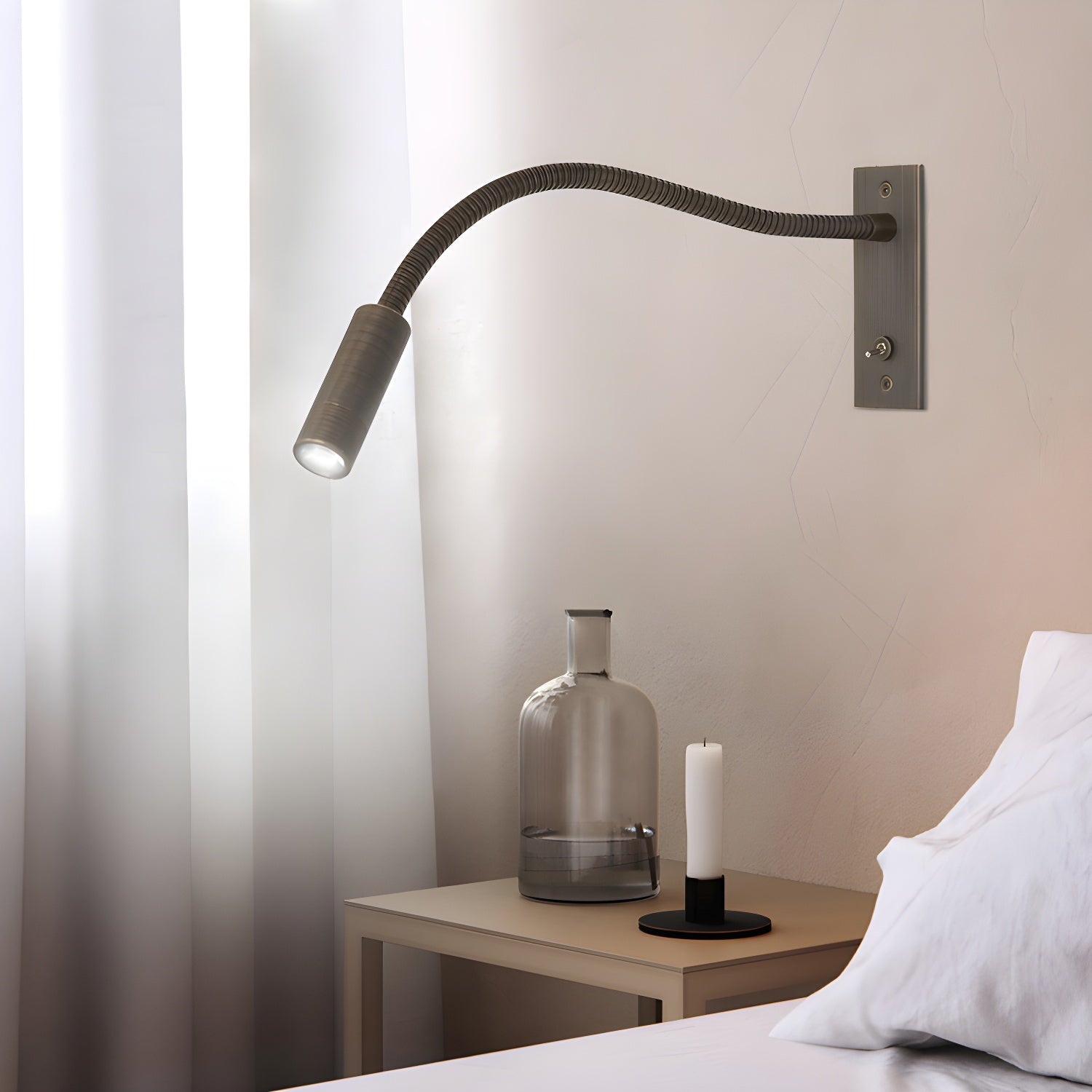 Gonna - Adjustable Gooseneck Metal Wall Lamp Cylindrical Head