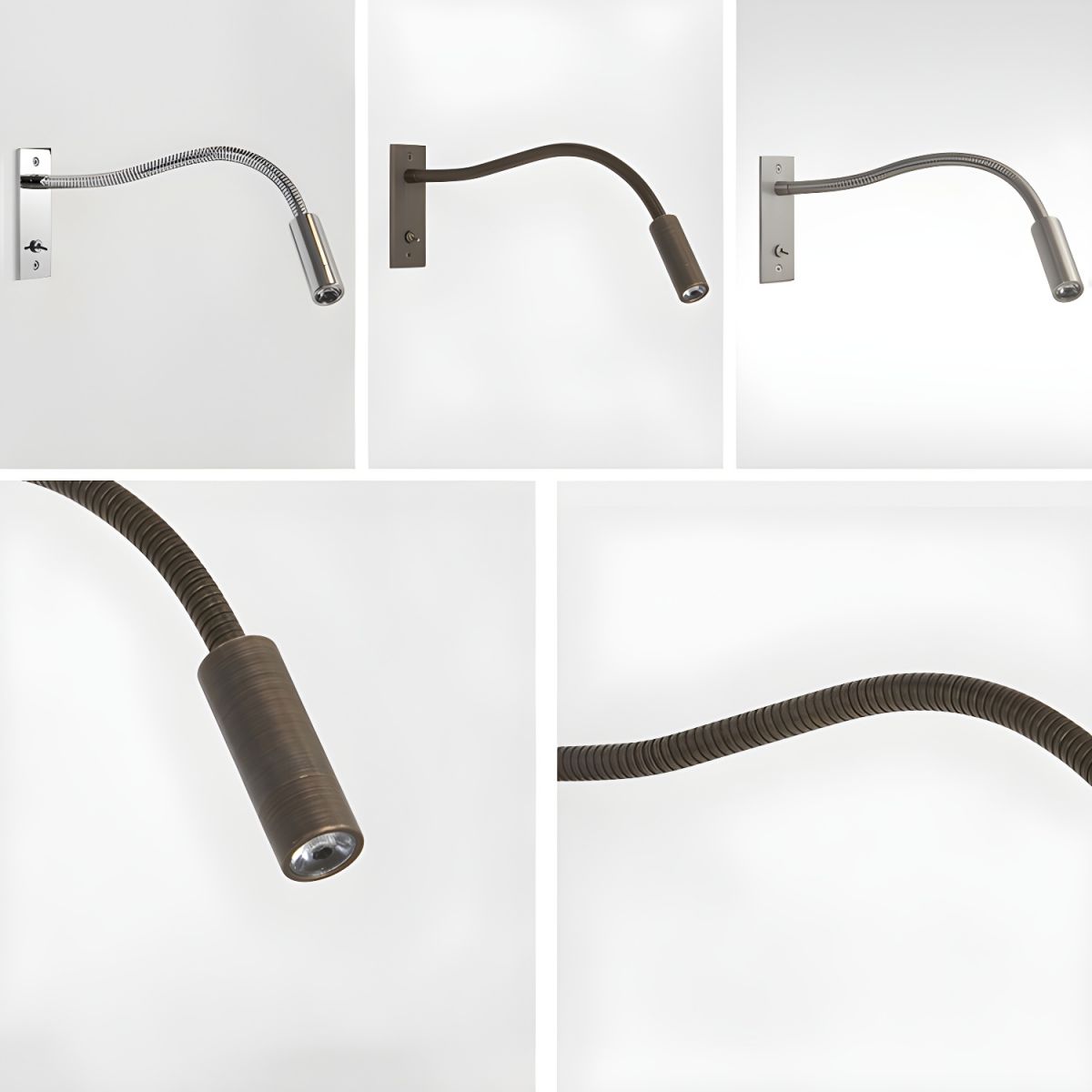 Gonna - Adjustable Gooseneck Metal Wall Lamp Cylindrical Head