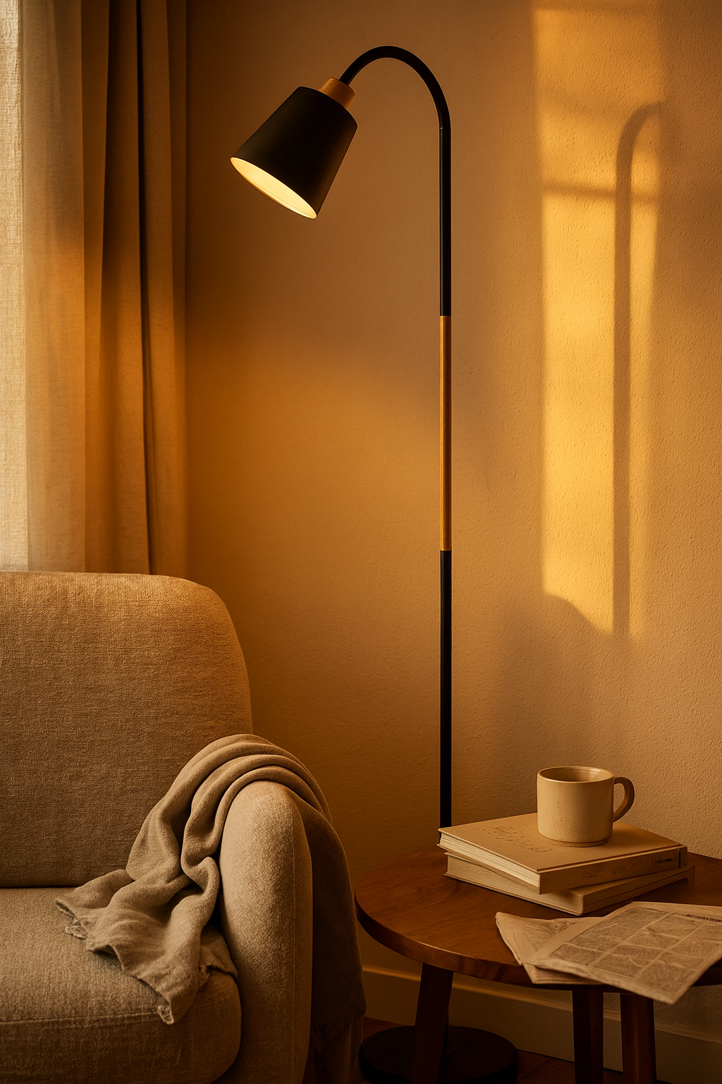 Cloean - Adjustable Wood Floor Lamp