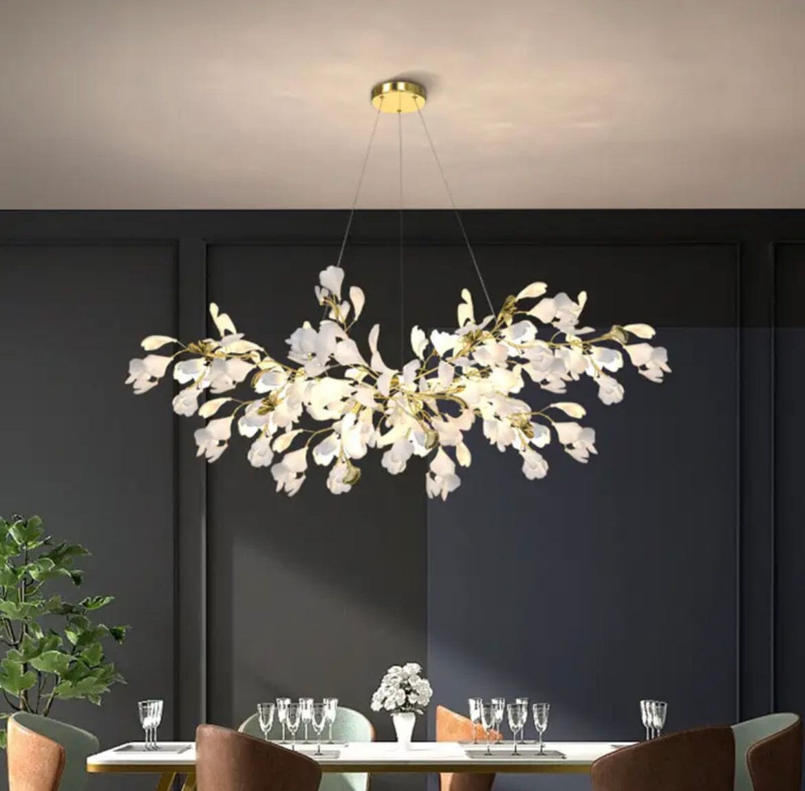Ceravelle – Dimmable LED Ceramic Petal Chandelier