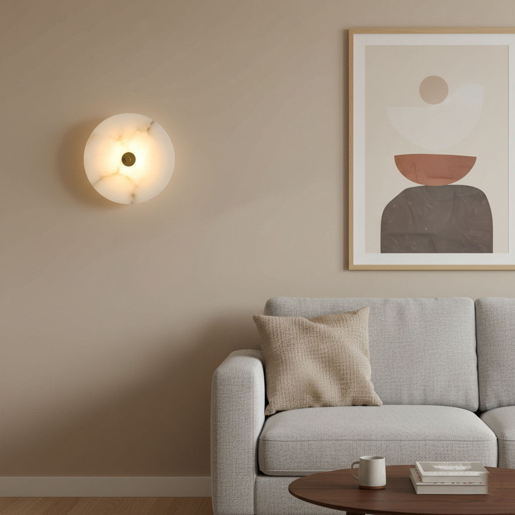 Luxbara – Modern Luxury Round Marble Alabaster Wall Light