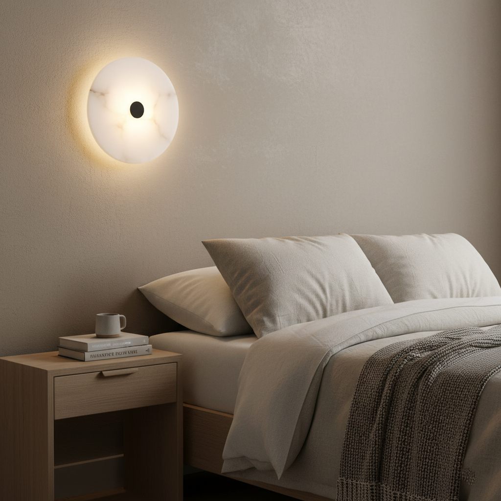 Luxbara – Modern Luxury Round Marble Alabaster Wall Light