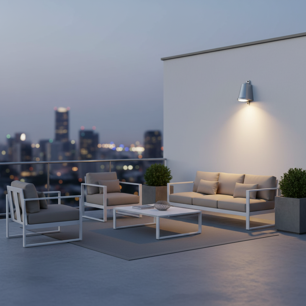 Brontis - Lámpara de Pared Exterior Industrial de Metal en Forma de Campana, Impermeable IP65